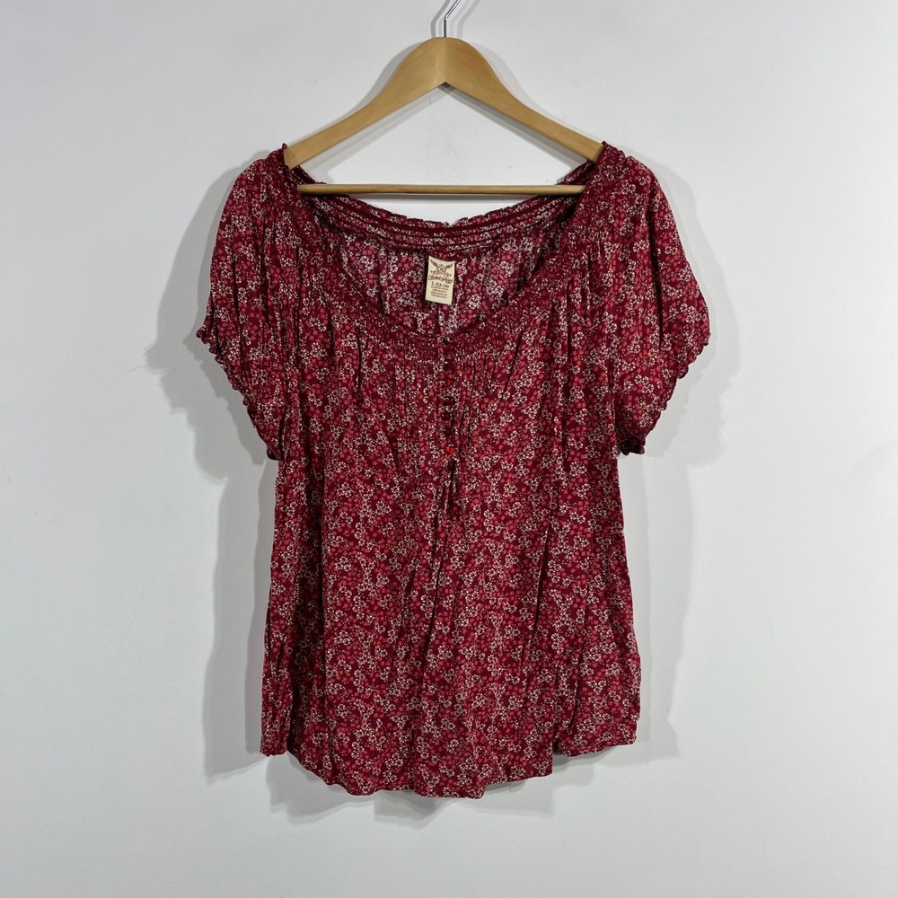 Faded Glory Y2K Renfair Peasant Dark Floral Womens Large Cottagecore Boho Dainty